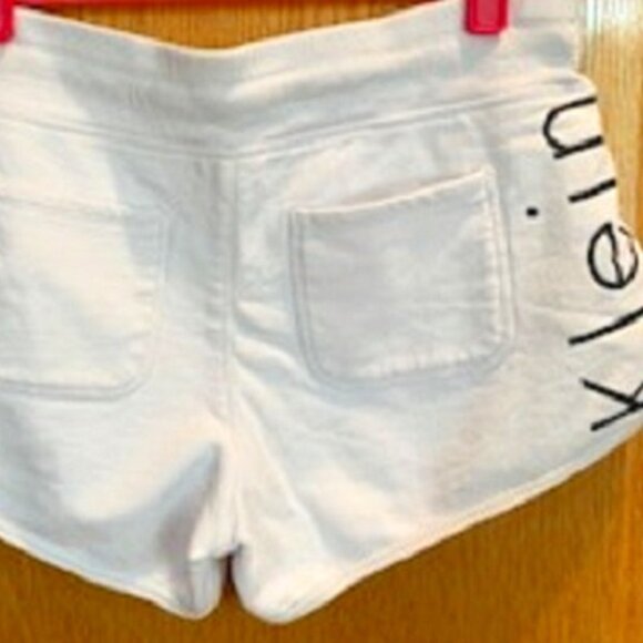 Women Calvin Klein Pull-On Comfy White Cotton Shorts 2 Back Pockets Sz: S - Picture 4 of 6